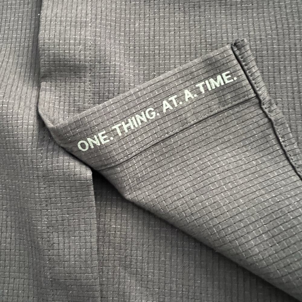 Lululemon Men Solid Black Button Front Collar Air… - image 4